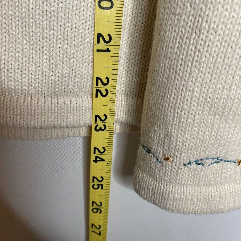 Christopher & Banks Winter Forest Cabin Full Button Sweater Cardigan Size L - Picture 12 of 14